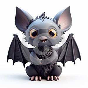 Charming Cartoon Bat 3d Rendering Illustration photo
