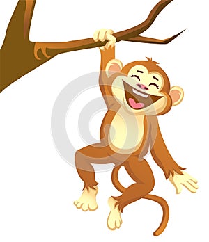 Cute playful monkey vector cartoon