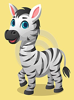Cute playful zebra vector cartoon