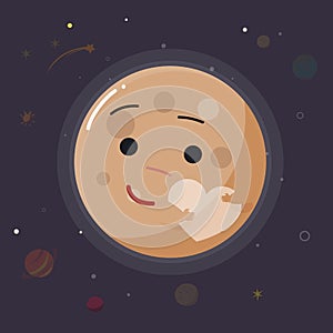 Cute pluto planet - vector