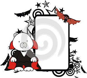 Cute polar bear dracula costume cartoon halloween picture frame