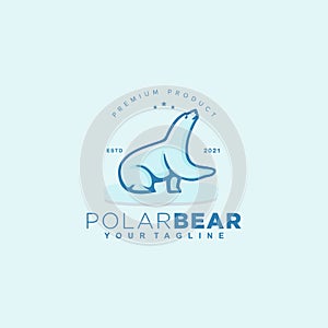 Cute Polar Bear logo vector design template inspiration idea