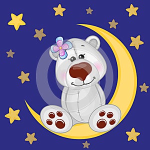 Cute Polar Bear on the moon