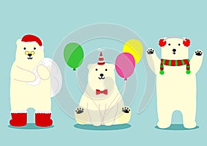 Cute polar bear set
