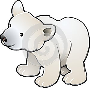 Cute Polar Bear Vector Illustr