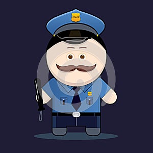 Cute policeman with truncheon photo