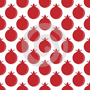 Cute pomegranate design on white background pattern seamless wallpaper. Vector image