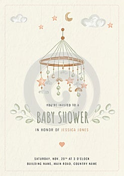 Cute poster example for baby shower