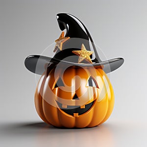 Cute Presidents\' Day Jackolantern With Wizard Hat - 3d Render