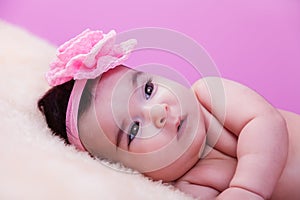 Cute, pretty, happy, chubby baby girl portrait