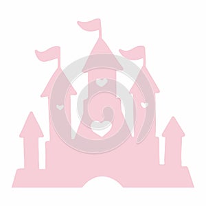Cute princess castle pink and love design