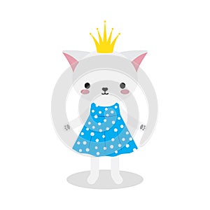 Cute princess kitty vector illustration