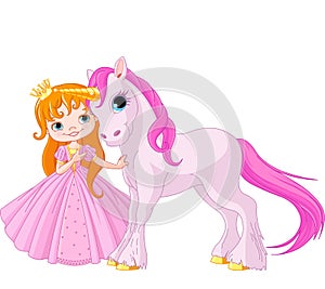 Cute Princess and Unicorn