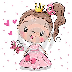 Cute Princess on a white background