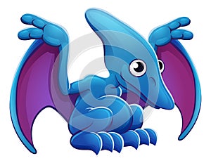 Cute Pterodactyl Cartoon Flying Dinosaur