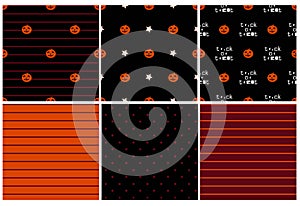 Cute pumpkin halloween patterns collection in cartoon style