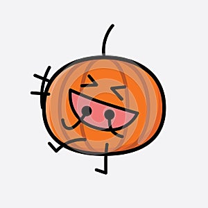 Cute Pumpkin Icon Mascot Vector Character photo