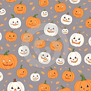 Cute The pumpkin lantern halloween pattern background