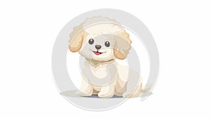 This is a cute puppy of the Bichon breed. It is a funny little toy dog that is a companion dog and it is fluffy and