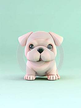 Cute puppy dog plush toy isolated on colorful background