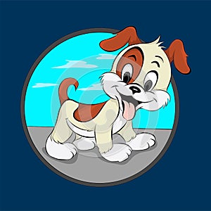 Cute puppy mascot digital vector art