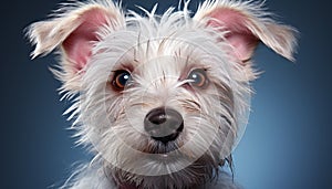 Cute puppy portrait small terrier looking at camera indoors generated by AI
