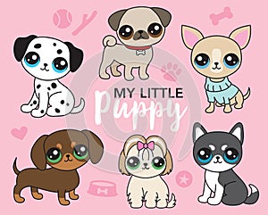 Cute Puppy Vector Illustration Collection