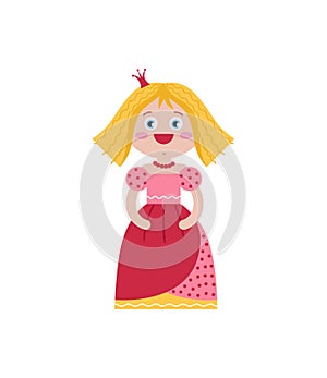 Cute queen in red dress.