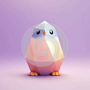 Cute And Quirky Polygonal Bird For 3dsmax - Freeform Minimalism photo