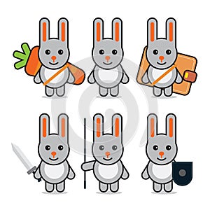 Cute rabbit cartoon character design