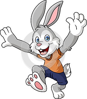 Cute rabbit cartoon in clothes