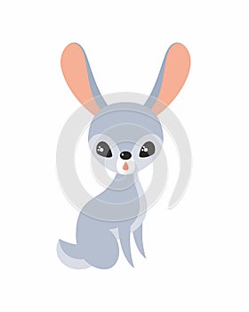 Cute rabbit in cartoon stile