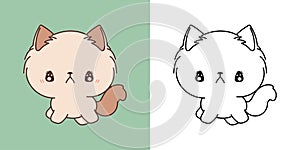Cute Rabbit Clipart for Coloring Page and Illustration. Happy Clip Art Kitty. Happy Vector Illustration of a Kawaii Baby