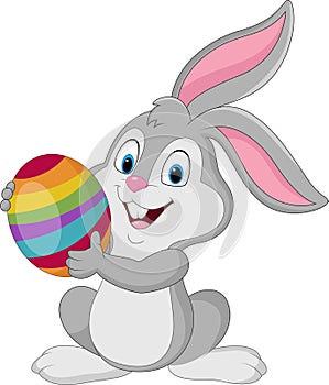 Cute rabbit with Easter egg