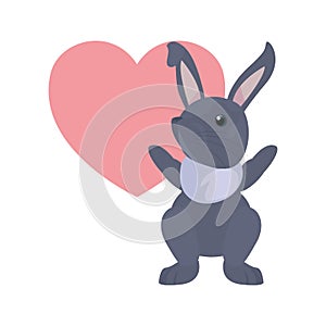 Cute rabbit heart love