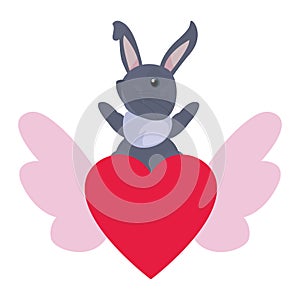 Cute rabbit heart love