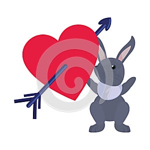 Cute rabbit heart love