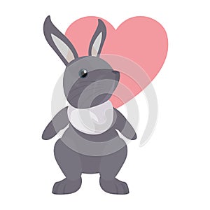 Cute rabbit heart love