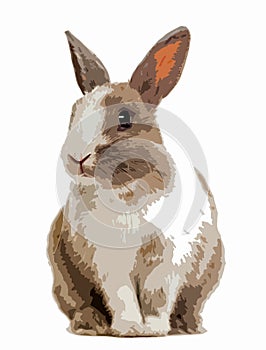 cute rabbit illustration, rabbit drawing