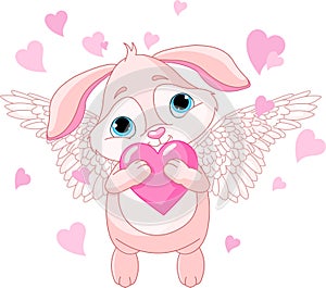 Cute rabbit with love heart