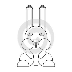 Cute rabbit vector icon. Isolated easter bunny on white background. Basic rabbit illustration for kids