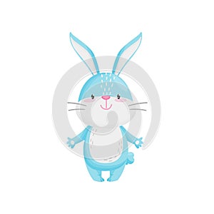 Cute rabbit on white background. Vector illustration.