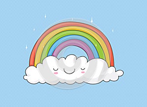 Cute rainbow on a cloud