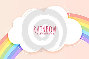 Cute rainbow and cloud background in pastel colors