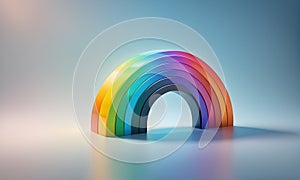 Cute Rainbow Clouds 3D Art Animated Graphic, Invitation Card Banner Website Design Background - ai generated