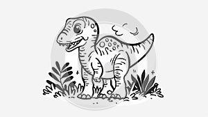 Cute Raptor Dinosaur Vector Illustration for Creative Projects