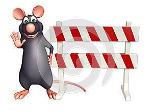 cute Rat cartoon character with baracade