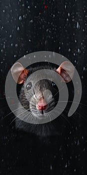 Cute Rat Peeking From Raindrop: A Dark And Sensational Artwork