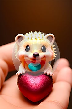 cute realistic hedgehog with the finest smile generative ai