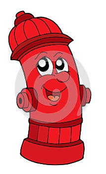 Cute red fire hydrant